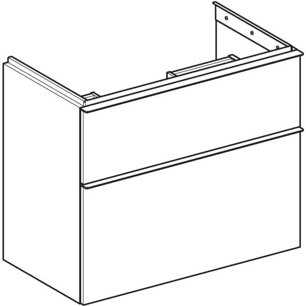 iCon Unterschrank für Waschtisch, mit zwei Schubladen, verkürzte Ausladung: Breite Waschtisch=75cm, Korpus und Front: weiß / lackiert hochglänzend, Griff: weiß / pulverbeschichtet matt iCon Unterschrank für Waschtisch, mit zwei Schubladen, verkürzte Ausladung: Breite Waschtisch=75cm, Korpus und Front: weiß / lackiert hochglänzend, Griff: weiß / pulverbeschichtet matt
