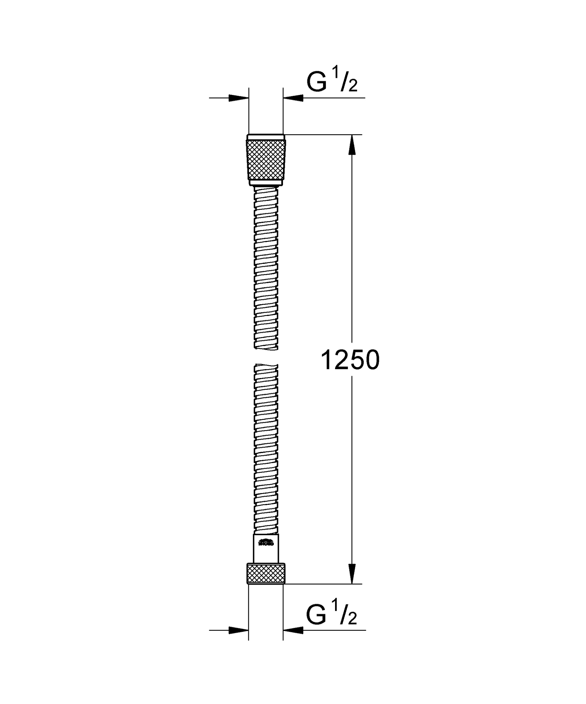Metallbrauseschlauch Relexaflex Metal Long-Life 28142_2, 1.250 mm, verstärkte Ausführung, chrom