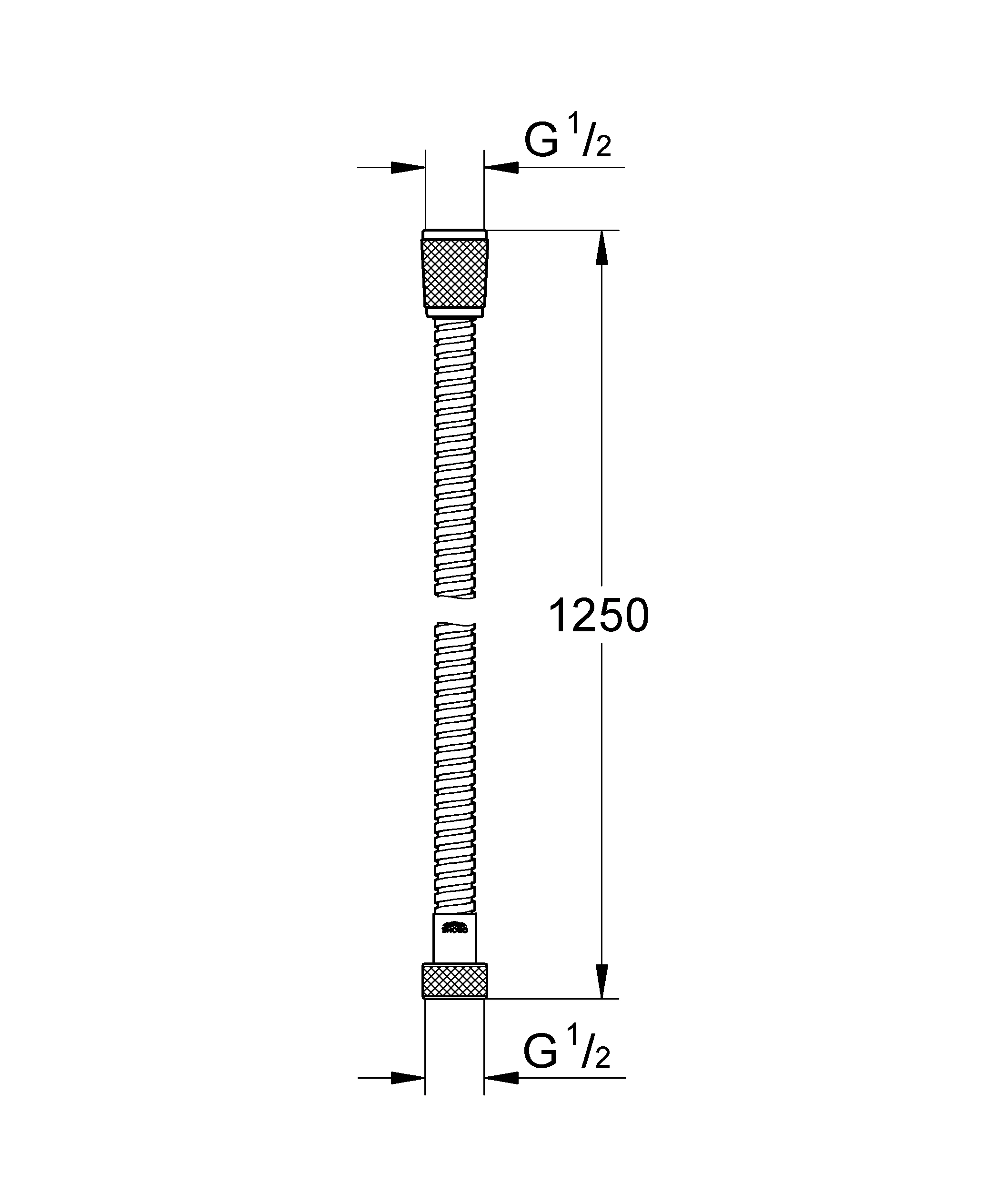 Metallbrauseschlauch Relexaflex Metal Long-Life 28142_2, 1.250 mm, verstärkte Ausführung, chrom