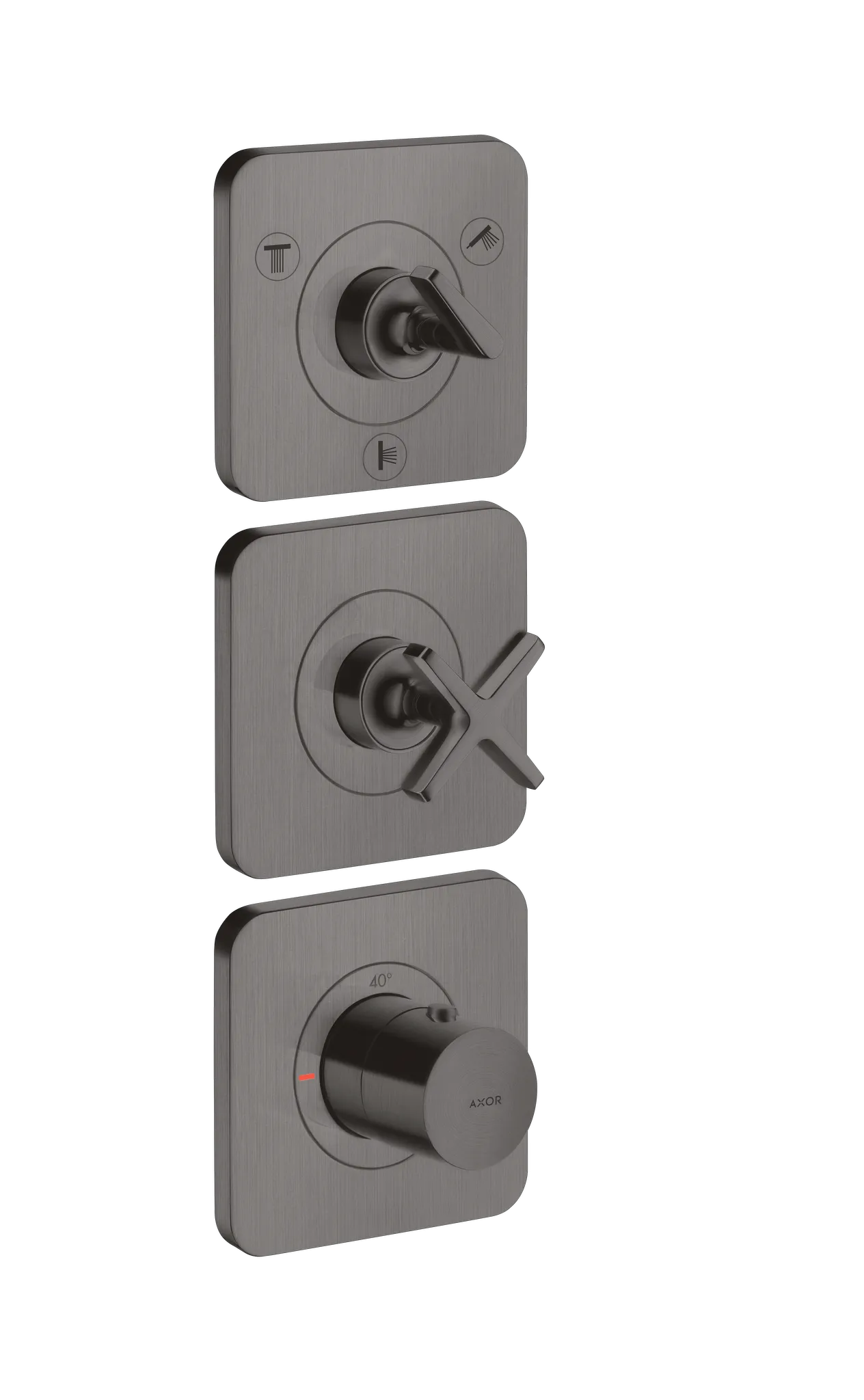 Hansgrohe AXOR Citterio E Thermostatmodul 380⁄120 Unterputz für 3 Verbraucher Brushed Black Chrome