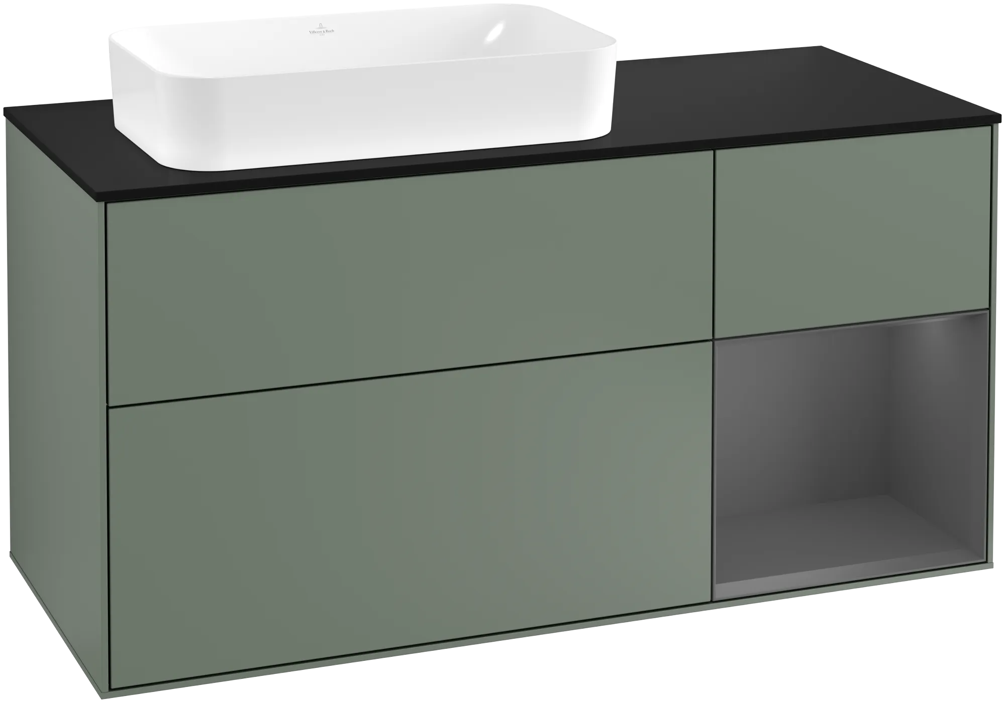 Villeroy & Boch Finion Waschbeckenunterschrank F28 1200x603x501mm Olive Matt