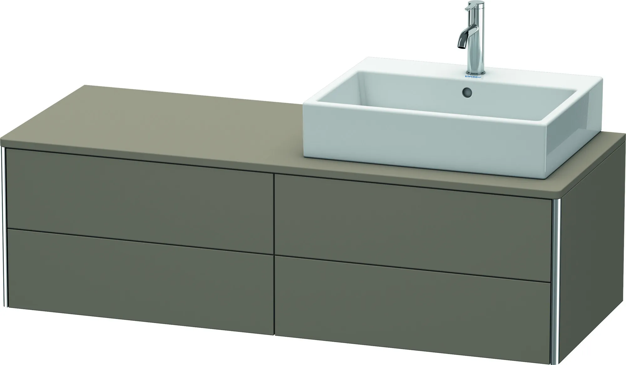 Duravit Waschtischunterschrank wandhängend „XSquare“ 140 × 40 × 54,8 cm Flannel Grey Seidenmatt Duravit Waschtischunterschrank wandhängend „XSquare“ 140 × 40 × 54,8 cm Flannel Grey Seidenmatt