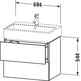 Duravit Waschtischunterschrank wandhängend „L-Cube“ 68,4 × 54,4 × 45,9 cm