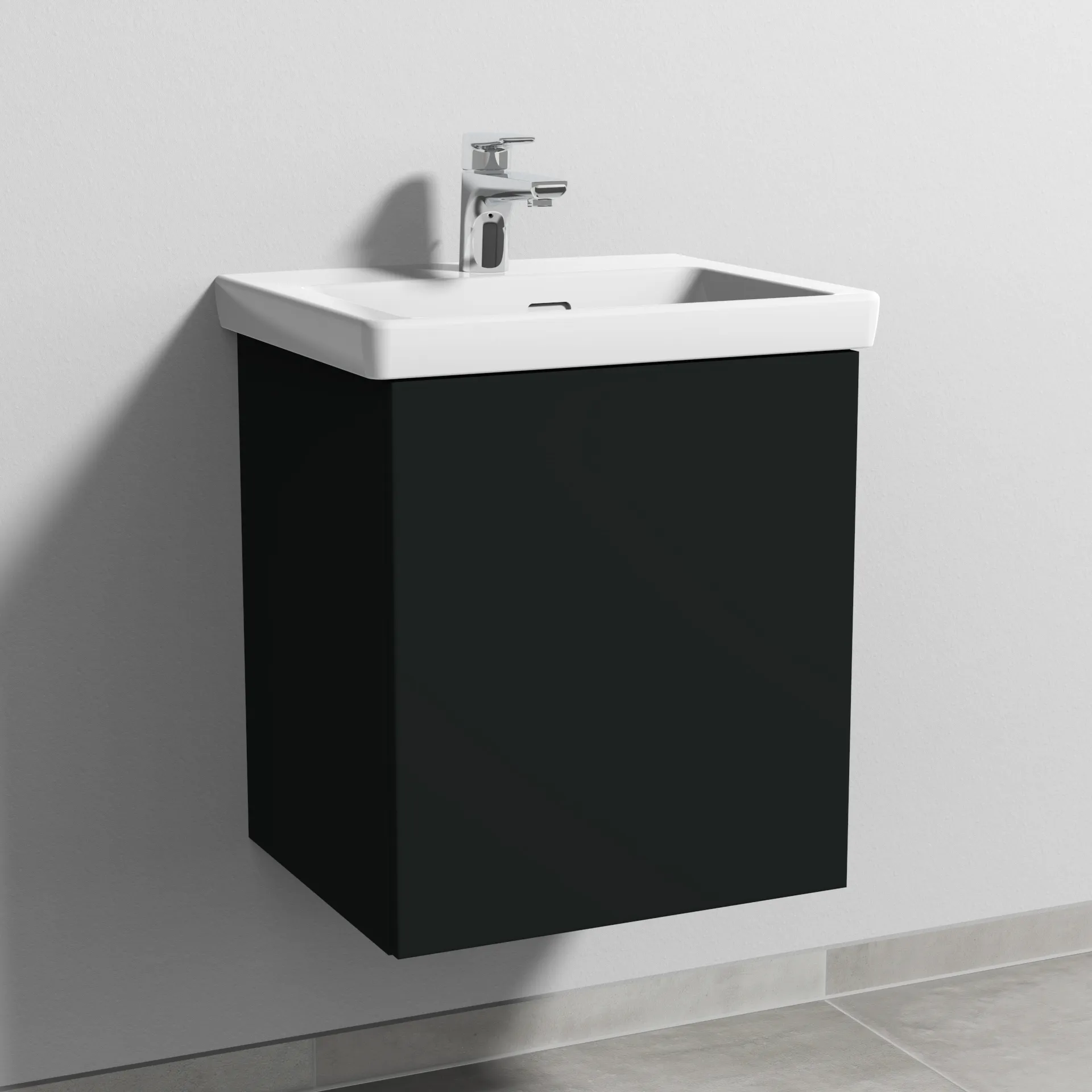 Sanipa Waschtischunterschrank „3way“ 457 × 517 × 391 mm in Vulkan (matt), Anschlag rechts