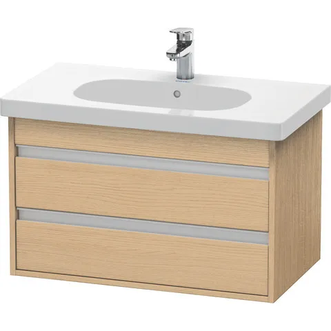 Duravit Waschtischunterschrank wandhängend „Ketho“ 80 × 48 × 45,5 cm Eiche Natur Duravit Waschtischunterschrank wandhängend „Ketho“ 80 × 48 × 45,5 cm Eiche Natur