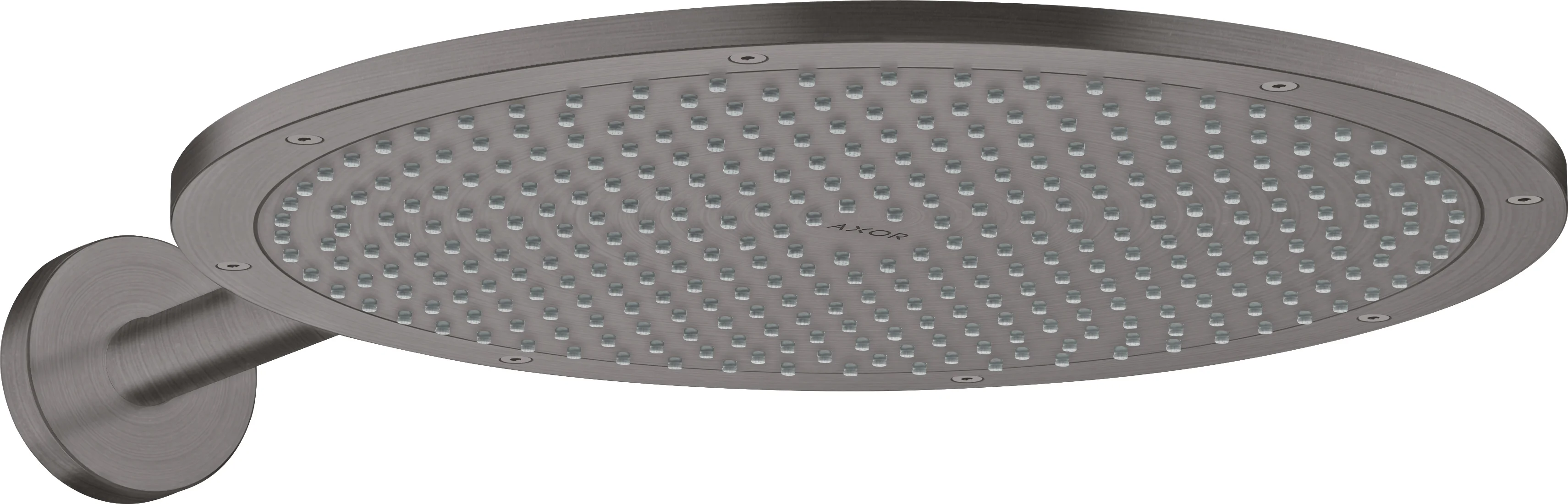 Hansgrohe AXOR ShowerSolutions Kopfbrause 350 1jet mit Brausearm, Brushed Black Chrome, 390 mm Arm, PowderRain Strahlart