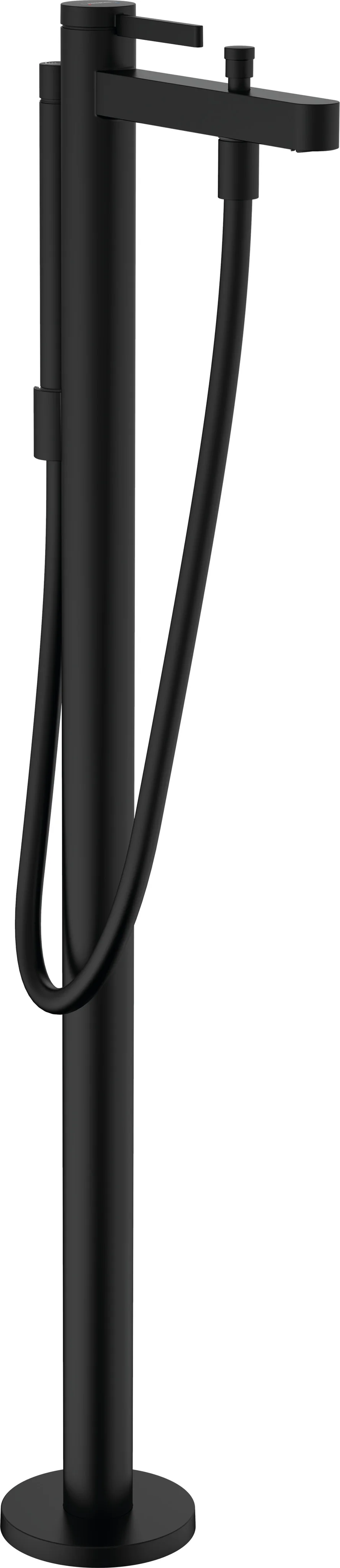 Hansgrohe Finoris Einhebel-Wannenmischer bodenstehend mattschwarz, Ausladung 210 mm, 2 Verbraucher