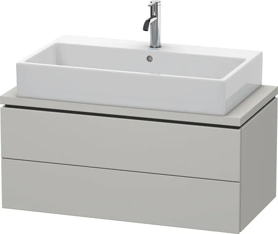 Duravit Waschtischunterschrank wandhängend „L-Cube“ 92 × 40 × 47,7 cm Betongrau Matt