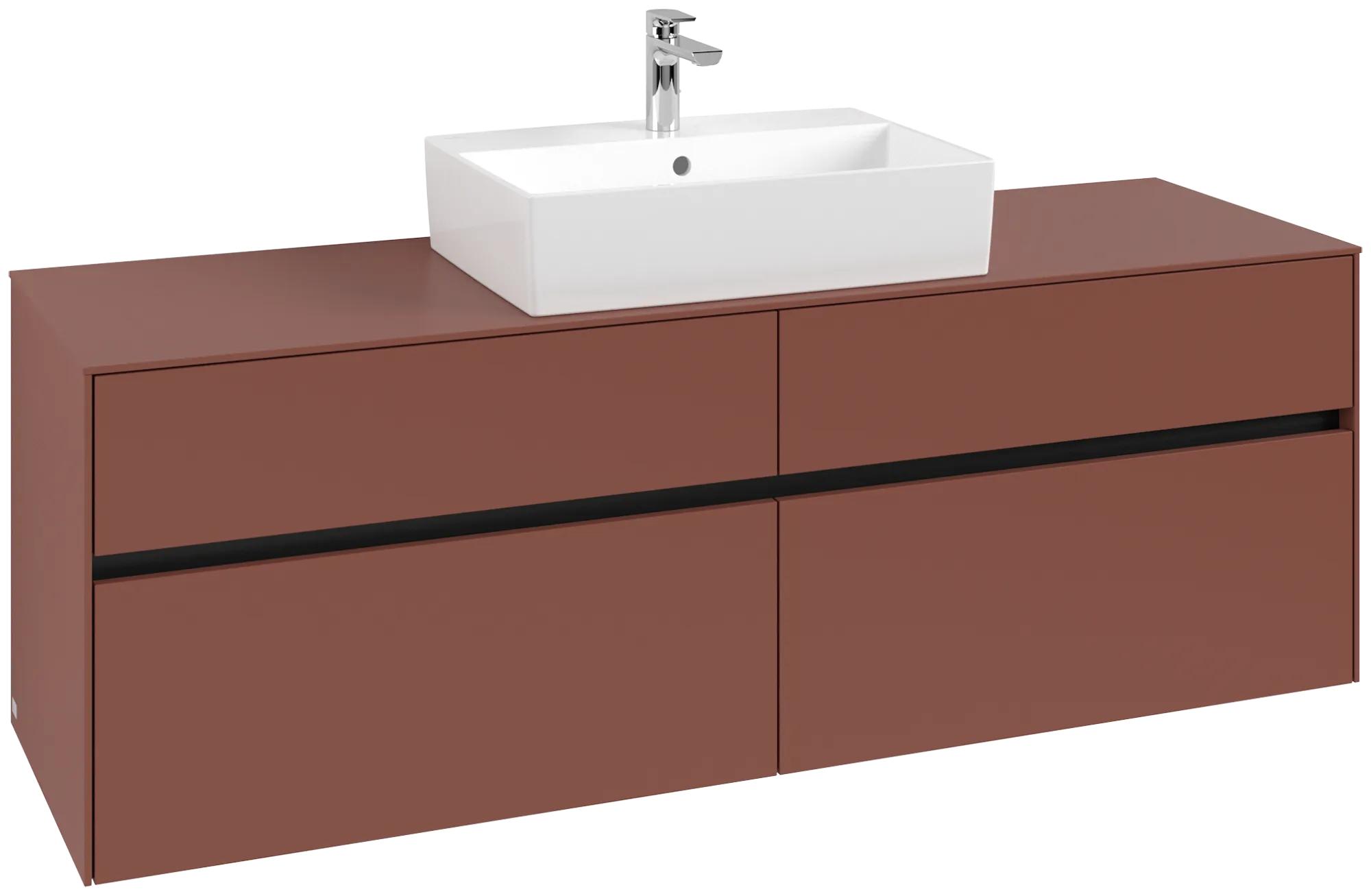 Villeroy & Boch Collaro Waschbeckenunterschrank C134B0, 1600x548x500mm, Wine Red
