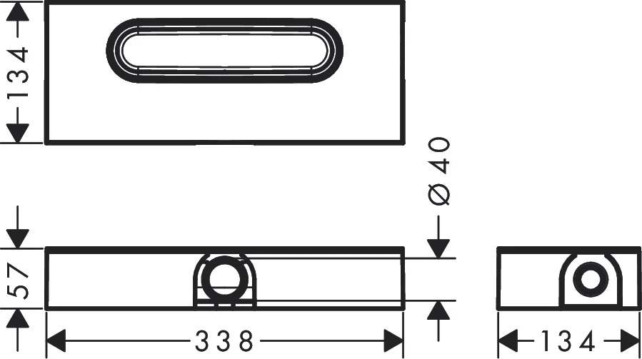 AXOR uBox universal Grundkörper Duschrinne Ablaufgehäuse für flache Installation