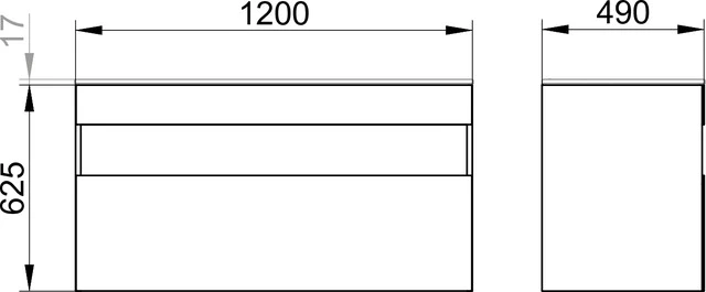 KEUCO Stageline Waschtischunterbau mit Auszug 1200 x 625 x 490 mm inox/inox KEUCO Stageline Waschtischunterbau mit Auszug 1200 x 625 x 490 mm inox/inox