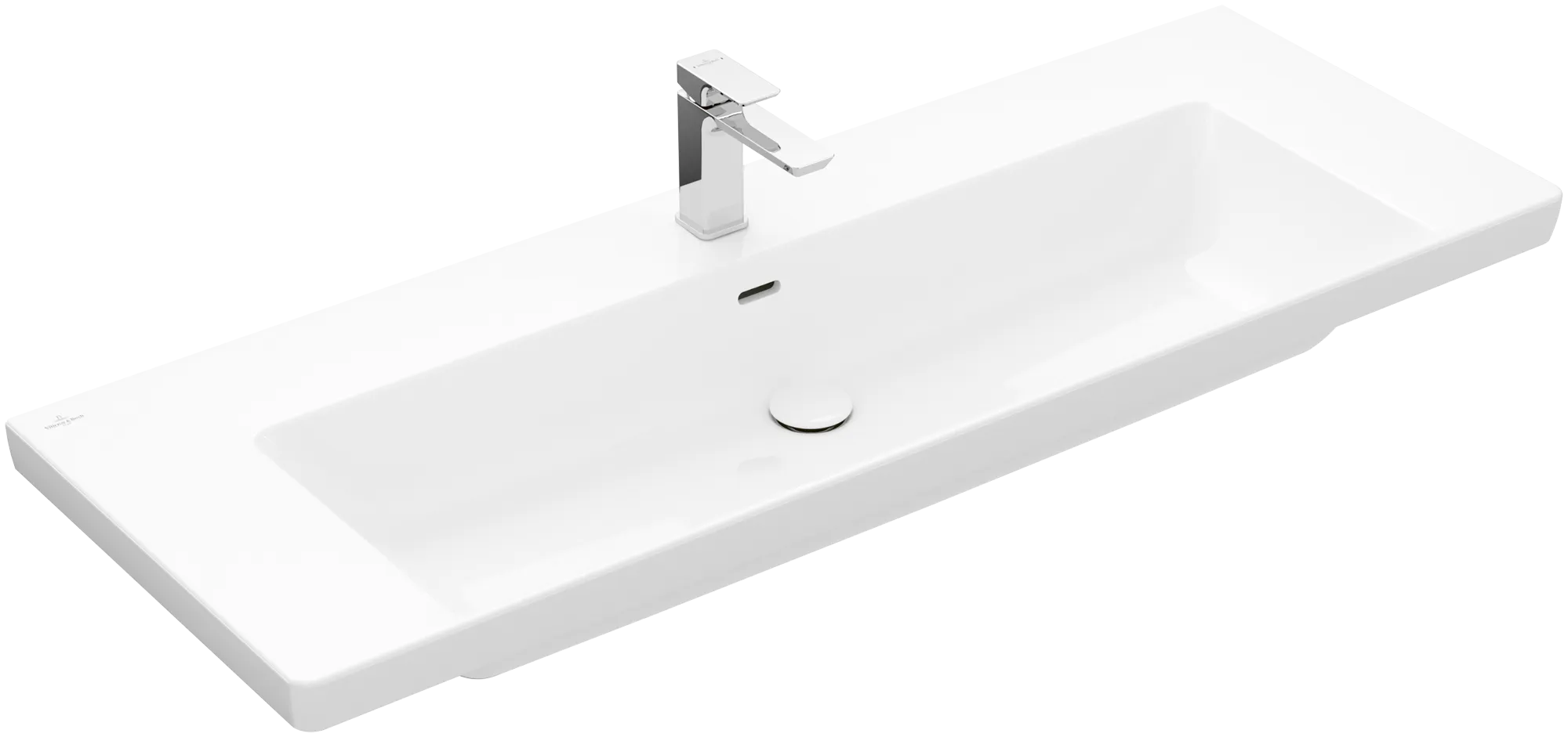 Villeroy & Boch Wandwaschtisch aus TitanCeram „Subway 3.0“ 1300 × 475 × 170 mm, ohne Hahnlochbohrung, Hahnlochposition mittig in Weiß Alpin Villeroy & Boch Wandwaschtisch aus TitanCeram „Subway 3.0“ 1300 × 475 × 170 mm, ohne Hahnlochbohrung, Hahnlochposition mittig in Weiß Alpin