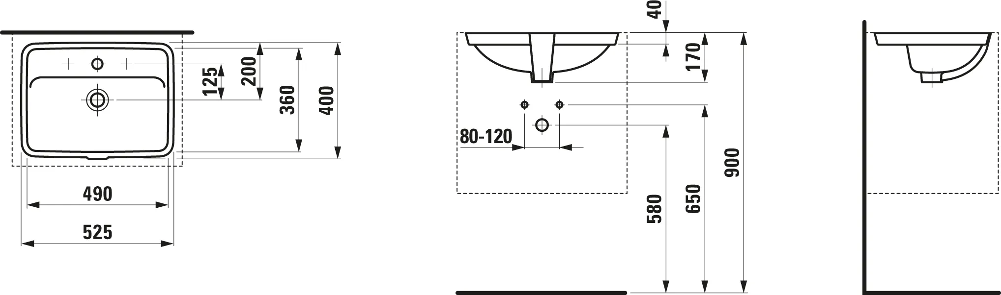 Einbauwaschtisch von unten PRO S 400x525x170 1 Hahnloch mit Überlauf weiß Einbauwaschtisch von unten PRO S 400x525x170 1 Hahnloch mit Überlauf weiß