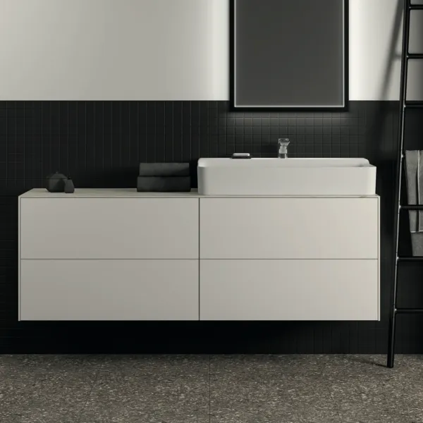 Ideal Standard Waschtischunterschrank „Conca“ 158,5 × 54 × 50,5 cm Weiß matt lackiert Ideal Standard Waschtischunterschrank „Conca“ 158,5 × 54 × 50,5 cm Weiß matt lackiert