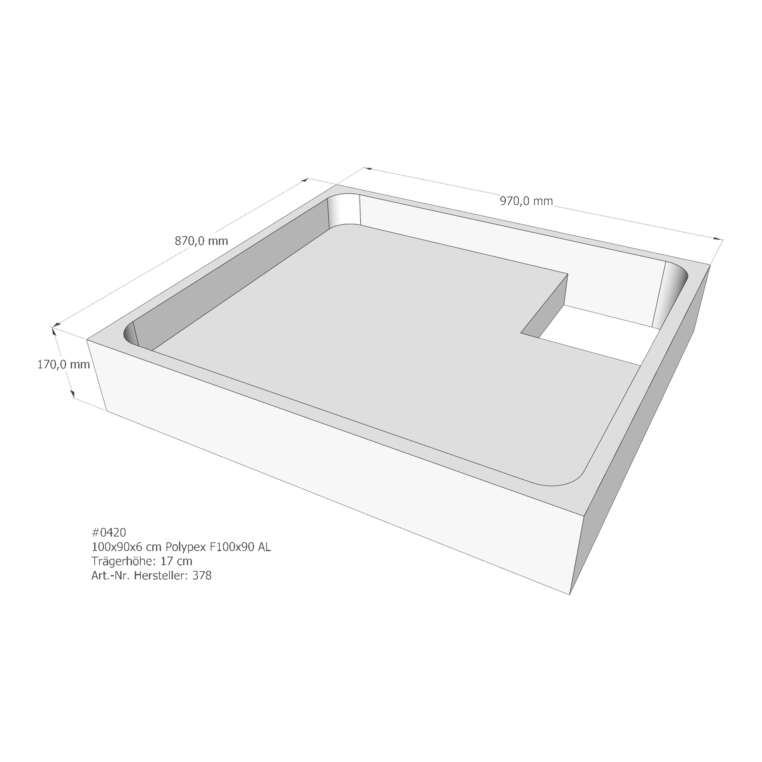 Duschwannenträger für Polypex F100x90 100 × 90 × 6 cm