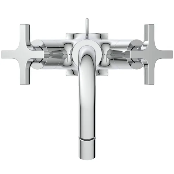 Ideal Standard Bidetarmatur Joy Neo, Ausladung 115mm, Kreuzgriffe, Chrom Ideal Standard Bidetarmatur Joy Neo, Ausladung 115mm, Kreuzgriffe, Chrom