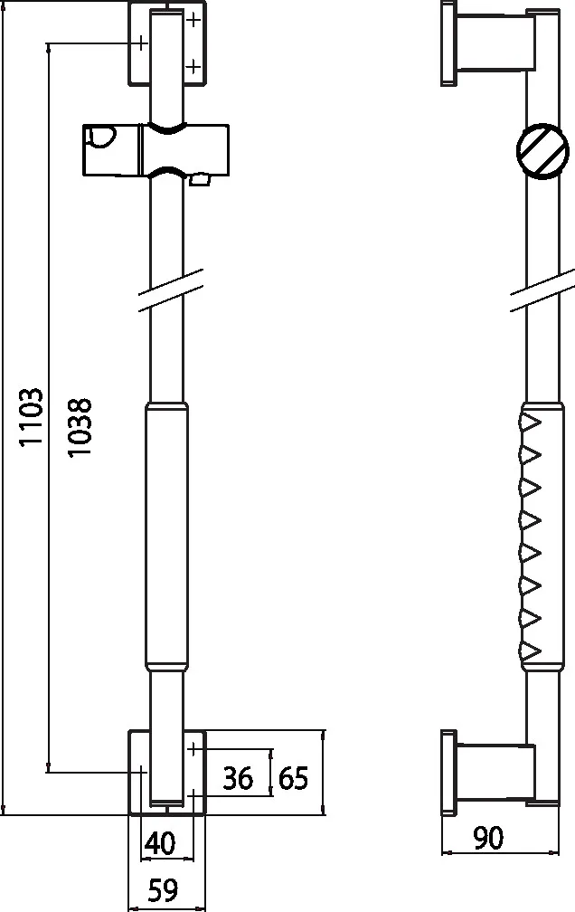 emco system 2 Dusch-Haltegriff, gerademit rutschhemmender Ummantelung, 1103 mm chrom/schwarz emco system 2 Dusch-Haltegriff, gerademit rutschhemmender Ummantelung, 1103 mm chrom/schwarz