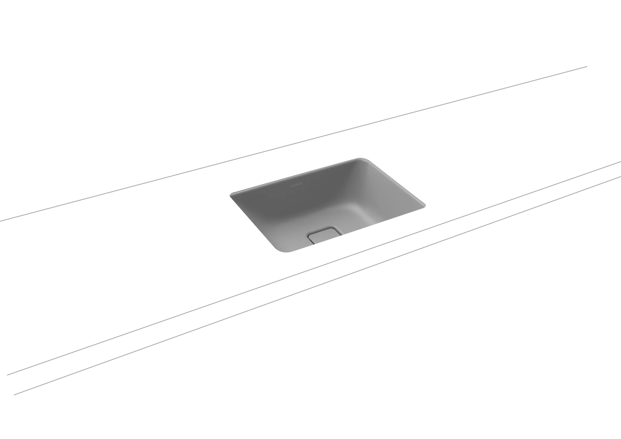 Kaldewei CONO Unterbauwaschtisch, 470x381 mm, cool grey 30, Perl-Effekt, Antidröhn, ohne Überlauf