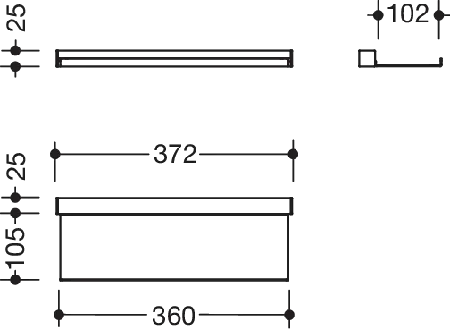 HEWI Ablage pulverbeschichtet in 37,2 × 2,5 × 13 cm HEWI Ablage pulverbeschichtet in 37,2 × 2,5 × 13 cm