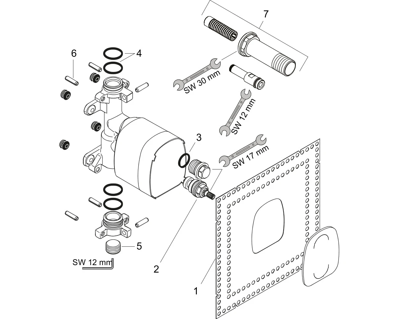 Handbrausenmodul Unterputz Axor Starck Grundset