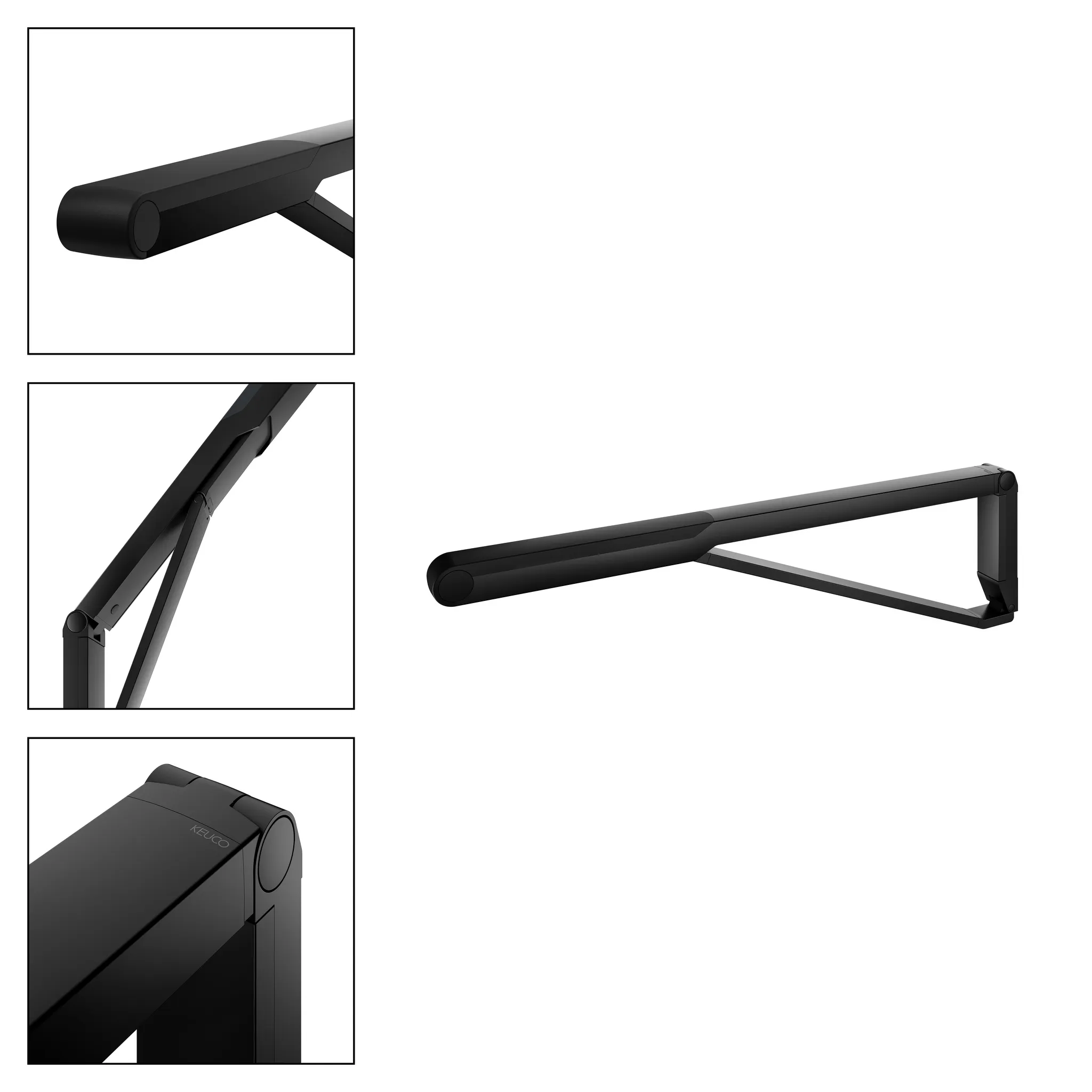 KEUCO AXESS Stützklappgriff WC 850 mm schwarz matt/schwarz