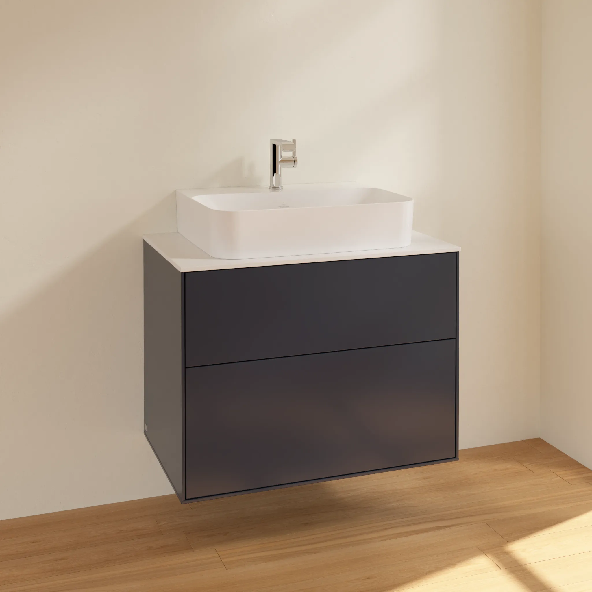 Villeroy & Boch Waschtischunterschrank „Finion“ für Schrankwaschtisch 800 × 603 × 501 mm Midnight Blue Matt Lacquer, für Becken mittig