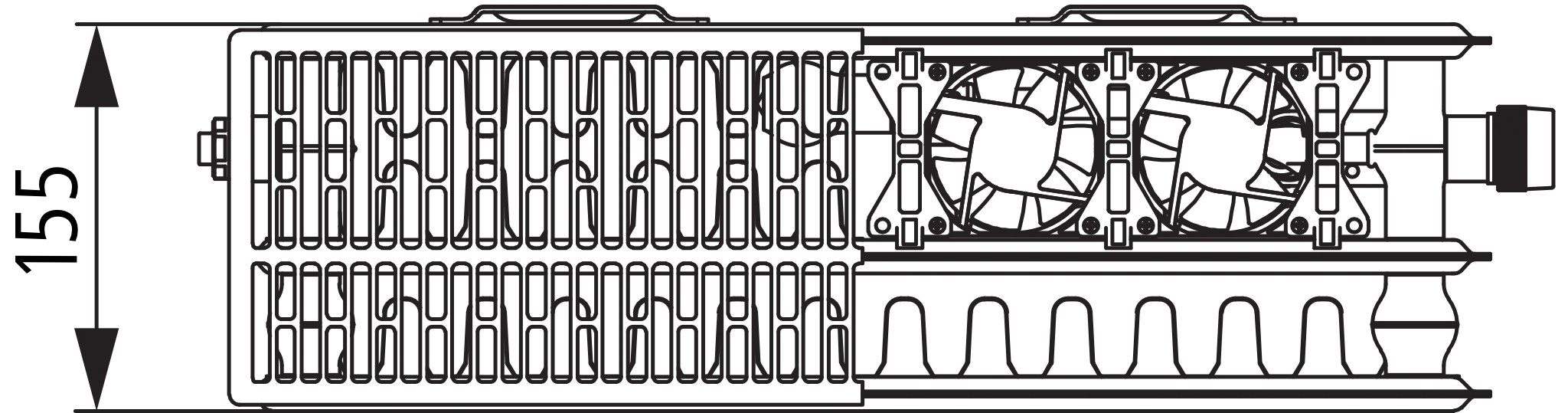 Kermi Wärmepumpen-Design-Flachheizkörper „x-flair Profil-Vplus“ 80 × 60 cm in Weiß