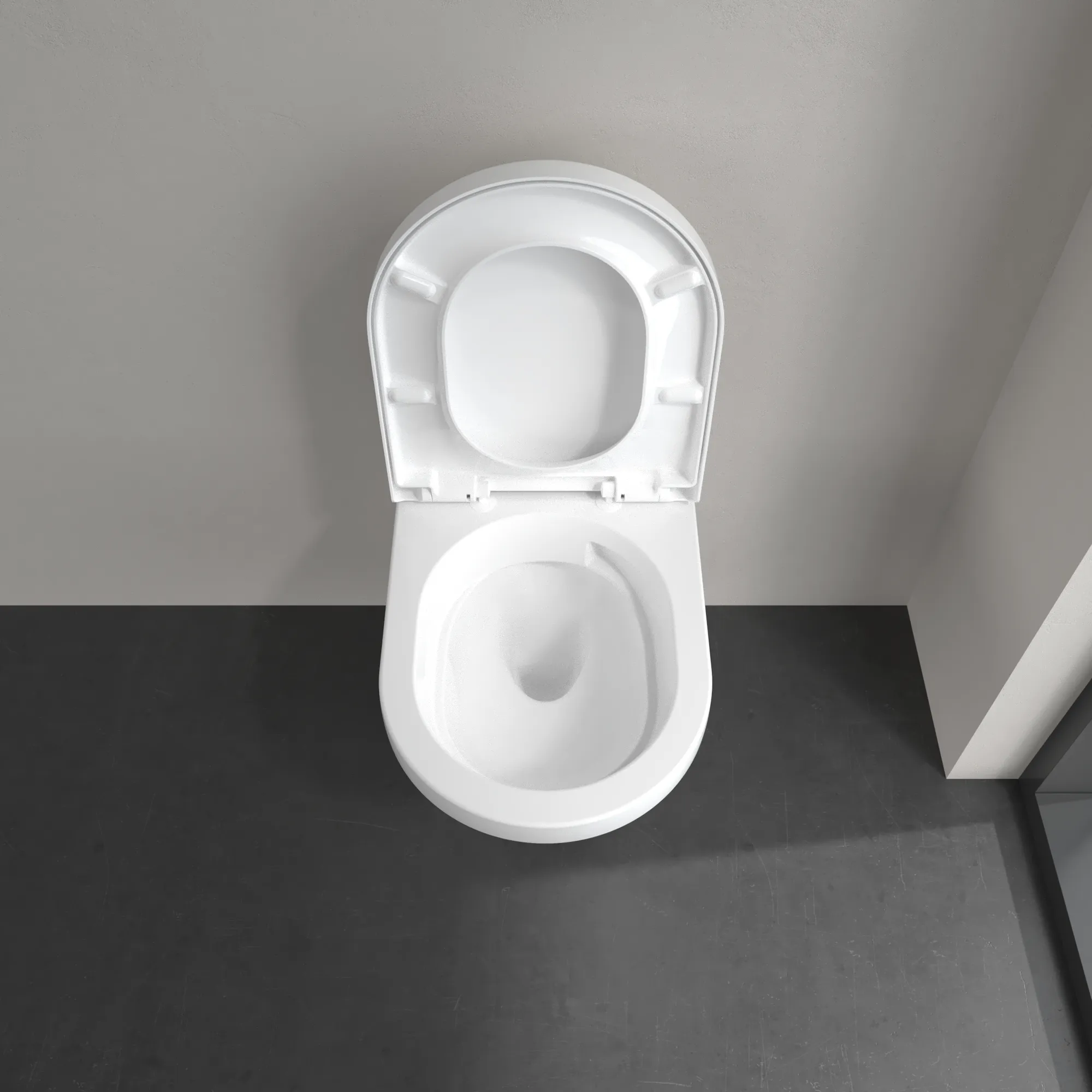 Villeroy & Boch Architectura Tiefspül-WC spülrandlos, Rund, Weiß Alpin CeramicPlus, 370x530 mm, Höhe 355 mm, wandhängend