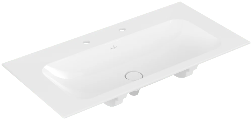 Villeroy & Boch Schrankwaschtisch Finion 4164A1, 1000x500x160 mm, weiß Alpin CeramicPlus, glänzend, für zwei 1-Loch-Armaturen