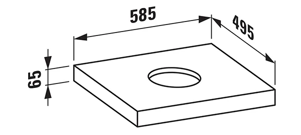 Waschtisch-Platte LANI 495x585x65 mit Ausschnitt mittig inklusive 2 Befestigungselemente weiß matt Waschtisch-Platte LANI 495x585x65 mit Ausschnitt mittig inklusive 2 Befestigungselemente weiß matt