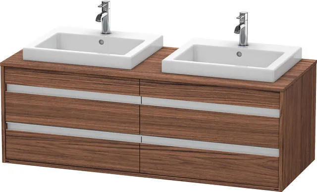 Duravit Waschtischunterschrank wandhängend „Ketho“ 140 × 49,6 × 55 cm Nussbaum Dunkel Duravit Waschtischunterschrank wandhängend „Ketho“ 140 × 49,6 × 55 cm Nussbaum Dunkel