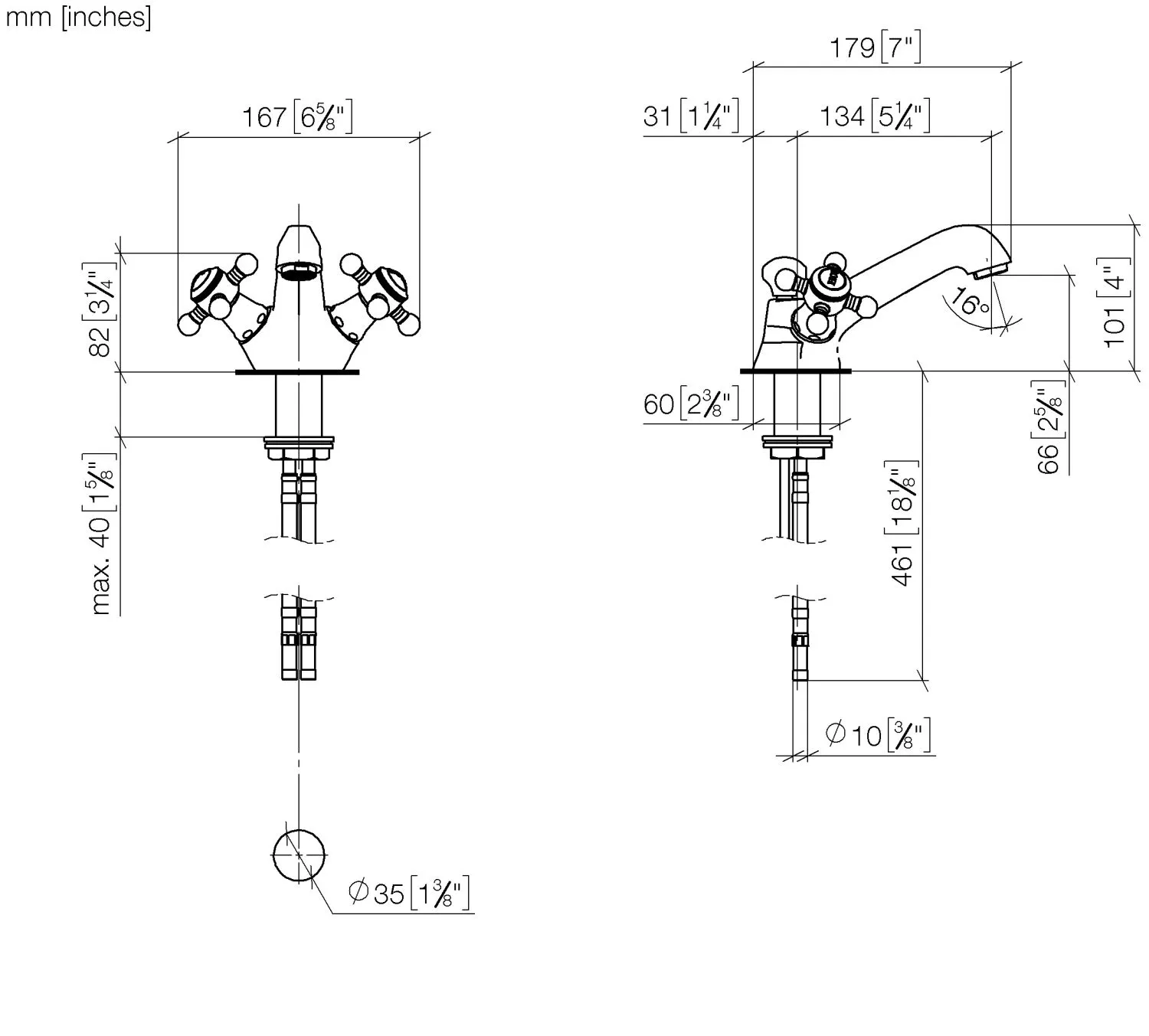 Waschtisch-Einlochbatterie mit Ablaufgarnitur MADISON Chrom 22500360 Waschtisch-Einlochbatterie mit Ablaufgarnitur MADISON Chrom 22500360