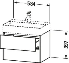 Duravit Waschtischunterschrank wandhängend „XSquare“ 58,4 × 39,7 × 39 cm