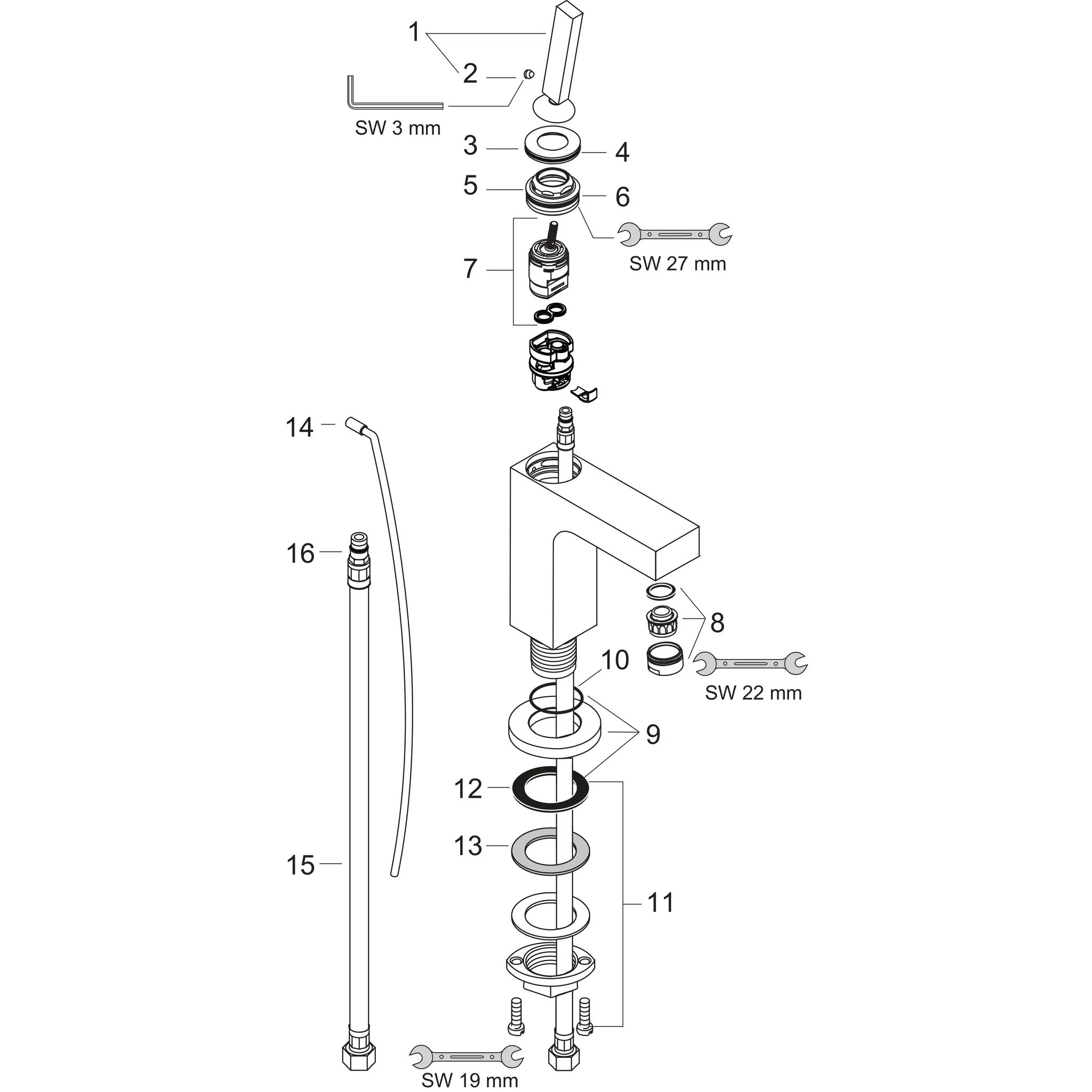 Waschtischmischer für Handwaschbecken Axor Citterio chrom Waschtischmischer für Handwaschbecken Axor Citterio chrom