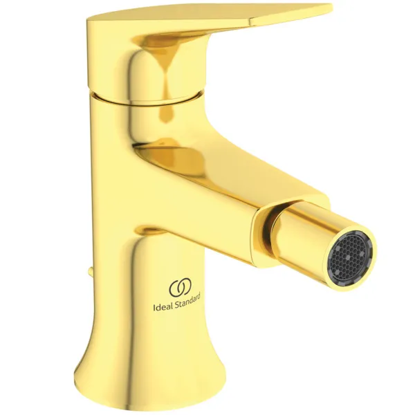 Ideal Standard Bidetarmatur La Dolce Vita Brushed Gold, Ausladung 105 mm, Auslaufhöhe 77 mm, Luftsprudler, Metall-Zugstangen-Ablaufgarnitur G1 1/4, Flexible Anschlussschläuche G3/8, Griff aus Metall, Schnellmontagesystem Easy-Fix, Kartusche Ø 28 mm, Firm Ideal Standard Bidetarmatur La Dolce Vita Brushed Gold, Ausladung 105 mm, Auslaufhöhe 77 mm, Luftsprudler, Metall-Zugstangen-Ablaufgarnitur G1 1/4, Flexible Anschlussschläuche G3/8, Griff aus Metall, Schnellmontagesystem Easy-Fix, Kartusche Ø 28 mm, Firm
