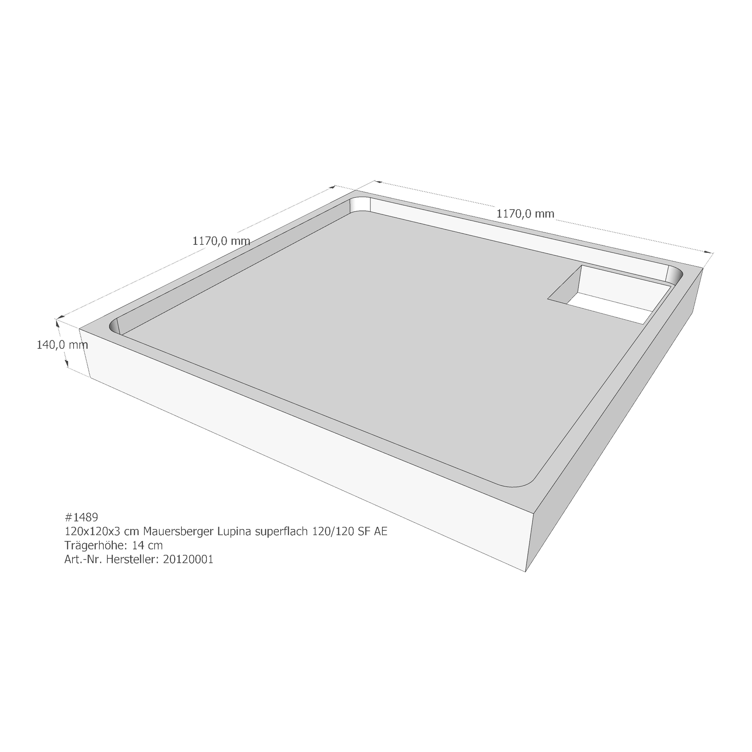 Duschwannenträger für Mauersberger Lupina 120/120 SF 120 × 120 × 3 cm Duschwannenträger für Mauersberger Lupina 120/120 SF 120 × 120 × 3 cm