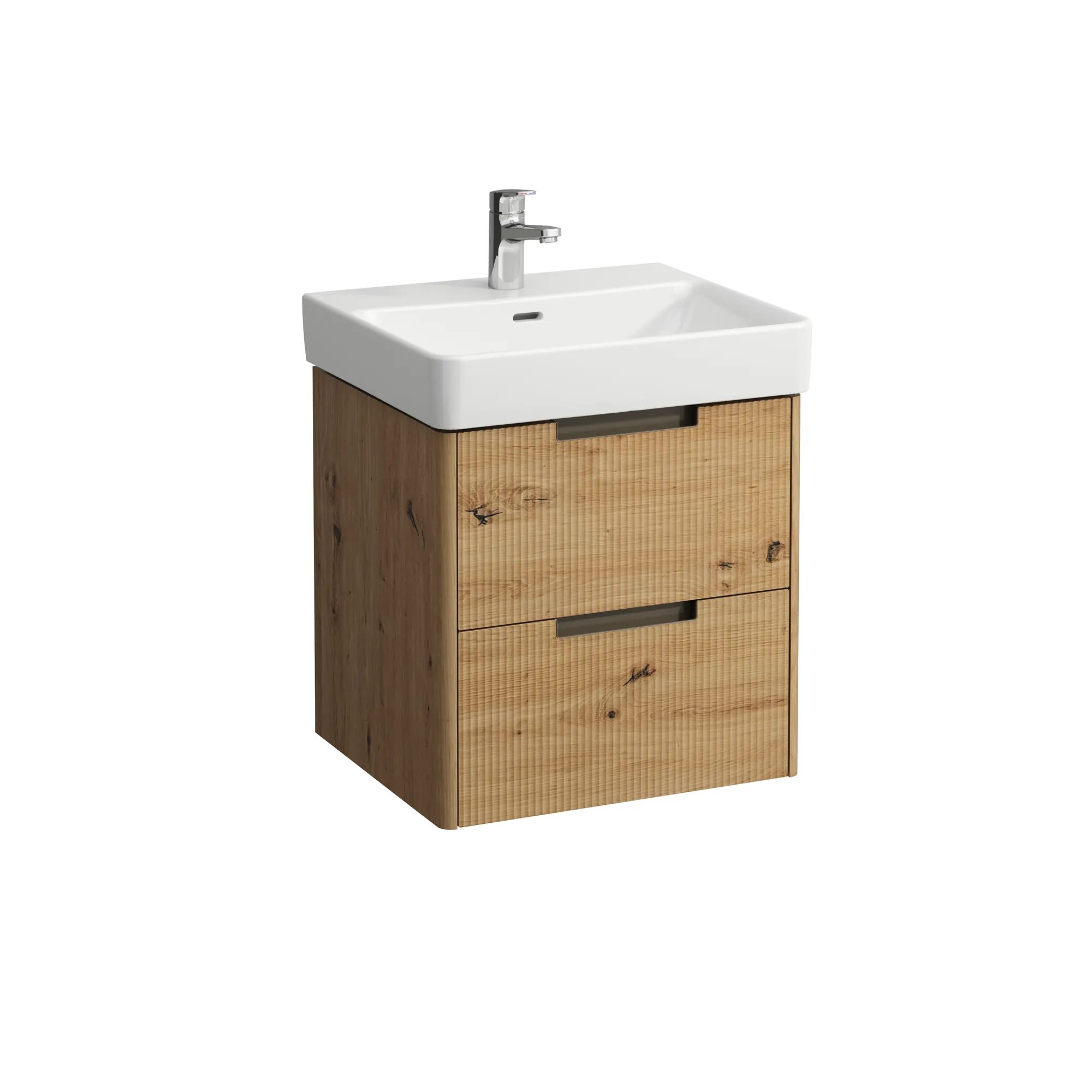Waschtischunterbau JUNA für PRO S 446x521x515 2 Schubladen mit Griffmulde für Waschtisch H810962 weiß matt