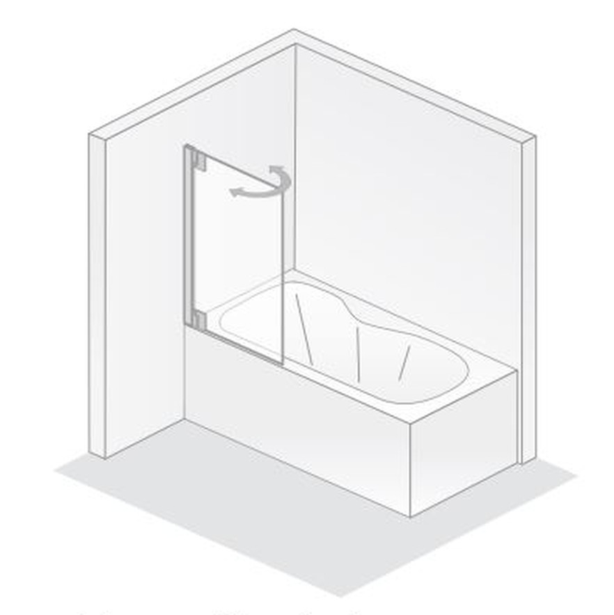 HSK Badewannenaufsatz pendelbar 1-teilig „K2P“ Glas Mattierung mittig (65 cm), Profile Chromoptik (Alu Hochglanz poliert), Scharniere nicht pendelbar, H: 1400 mm HSK Badewannenaufsatz pendelbar 1-teilig „K2P“ Glas Mattierung mittig (65 cm), Profile Chromoptik (Alu Hochglanz poliert), Scharniere nicht pendelbar, H: 1400 mm