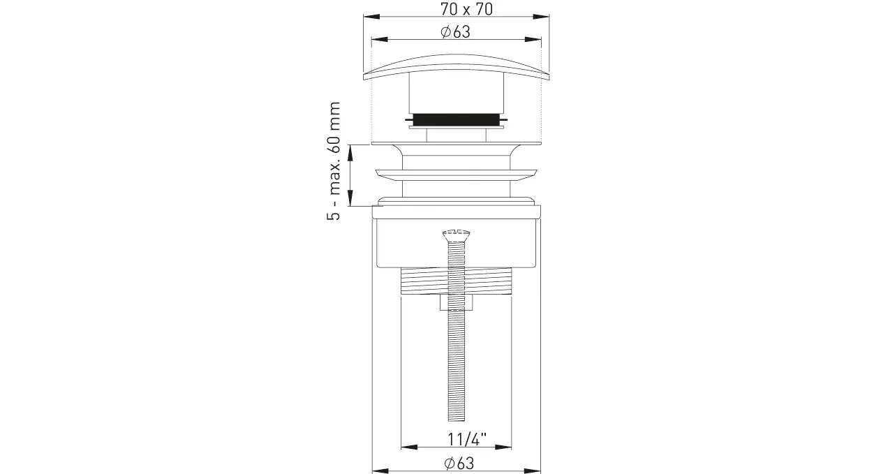 Design-Ablaufventil 1 1/4″ MS vc, Druck- verschlussexcenterstopfen, gewölbt quad. Design-Ablaufventil 1 1/4″ MS vc, Druck- verschlussexcenterstopfen, gewölbt quad.