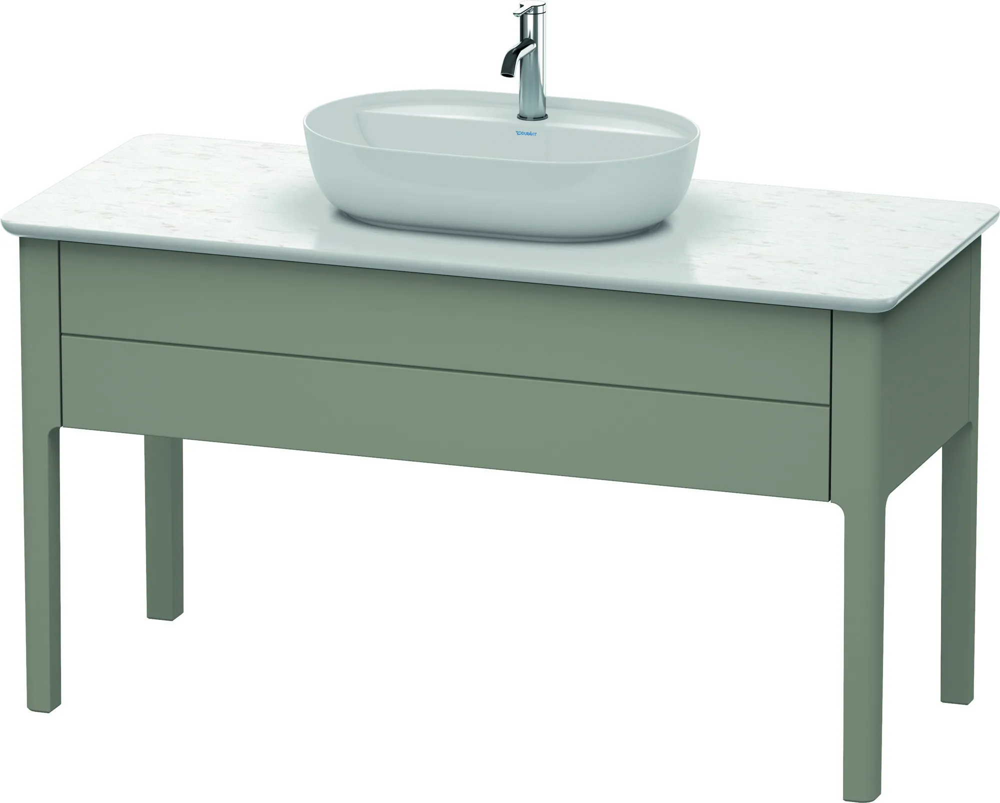 Duravit Waschtischunterschrank bodenstehend „Luv“ 133,8 × 74,3 × 57 cm Steingrau Seidenmatt