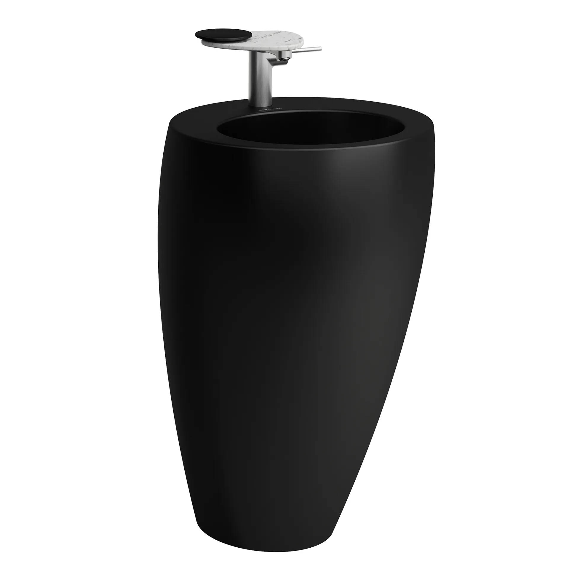 Waschbecken „Ilbagnoalessi“, Hahnlochposition mittig in Schwarz matt Waschbecken „Ilbagnoalessi“, Hahnlochposition mittig in Schwarz matt