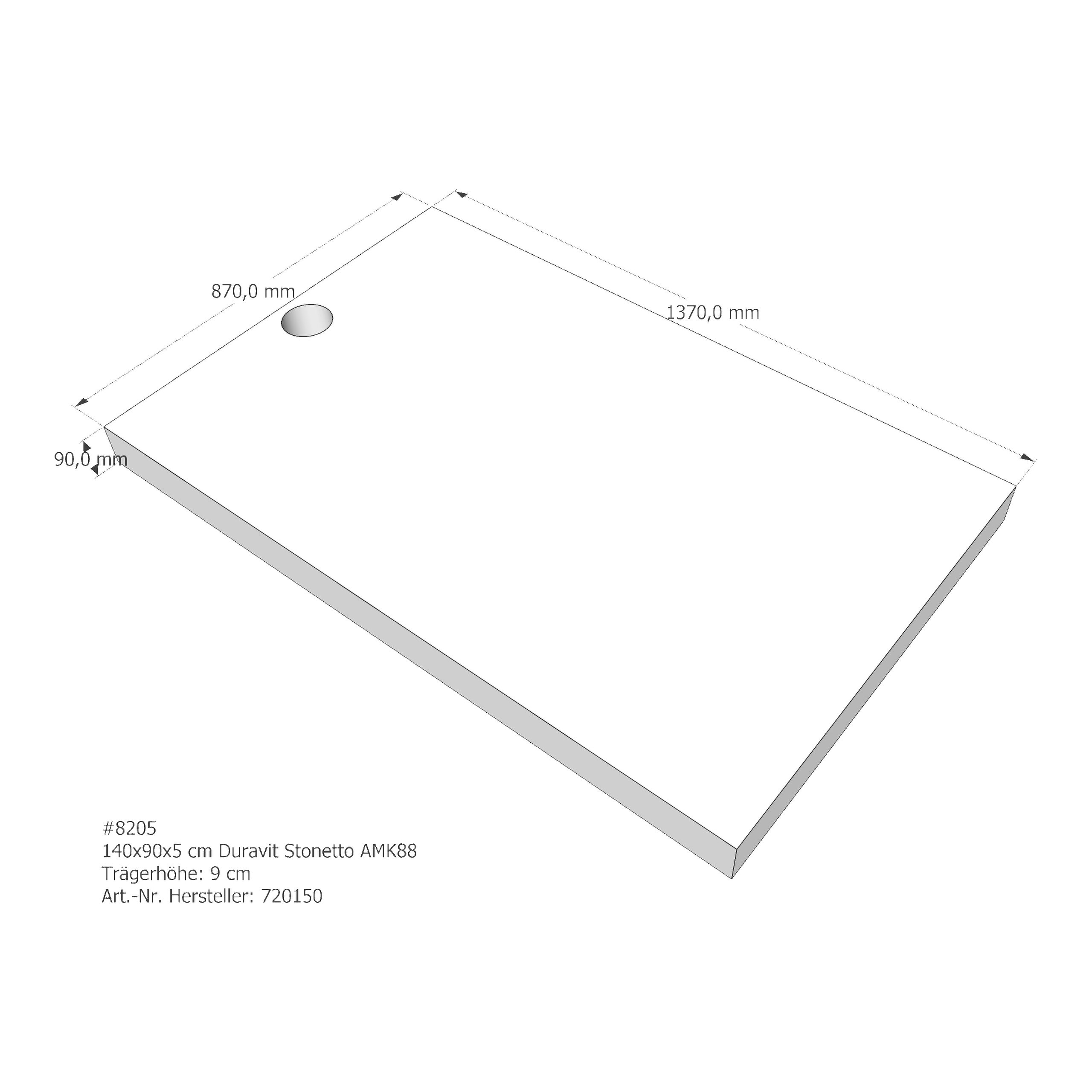 Duschwannenträger für Duravit Stonetto 140 × 90 × 5 cm Breite: 90 cm / Länge: 140 cm Duschwannenträger für Duravit Stonetto 140 × 90 × 5 cm Breite: 90 cm / Länge: 140 cm