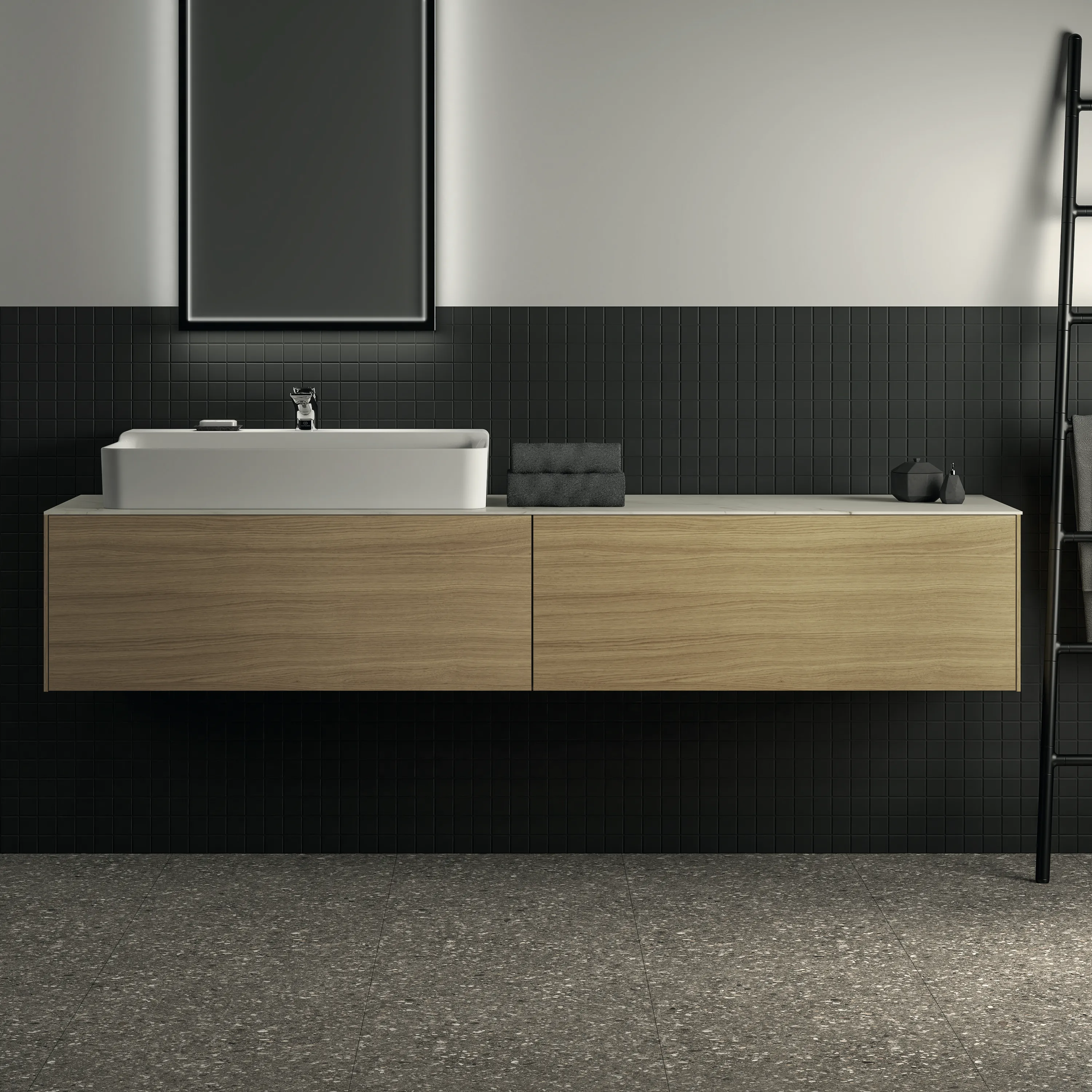 Ideal Standard Waschtischunterschrank „Conca“ 198,5 × 36 × 50,5 cm Eiche hell Furnier Ideal Standard Waschtischunterschrank „Conca“ 198,5 × 36 × 50,5 cm Eiche hell Furnier