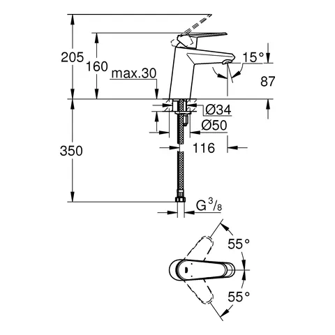 Grohe Eurodisc Cosmopolitan Einhand-Waschtischbatterie S-Size, Einlochmontage, chrom Grohe Eurodisc Cosmopolitan Einhand-Waschtischbatterie S-Size, Einlochmontage, chrom