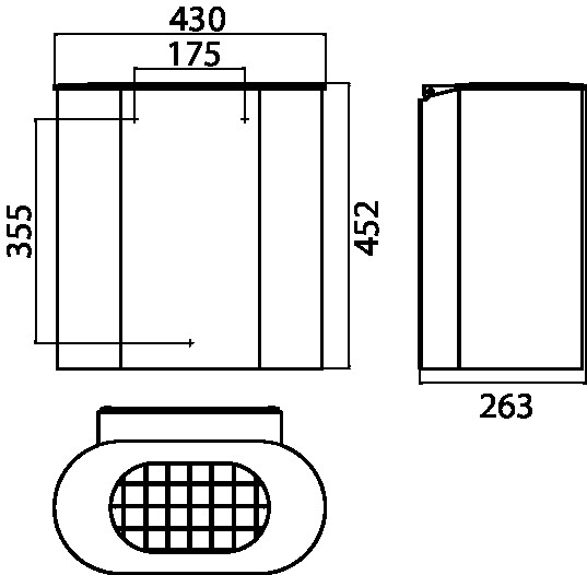 emco Papierhalter „system 2“ 43 × 26,3 × 45,2 cm in edelstahl