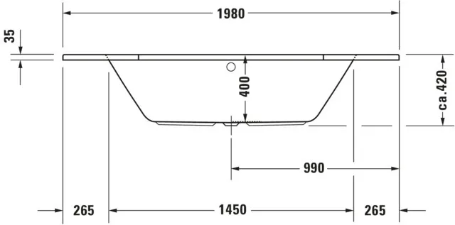 Duravit Badewanne „D-Code“ eck 140 × 140 cm, Mittelablauf