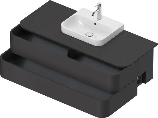 Duravit Waschtischunterschrank wandhängend „Happy D.2 Plus“ 130 × 40,8 × 55 cm Graphit Supermatt