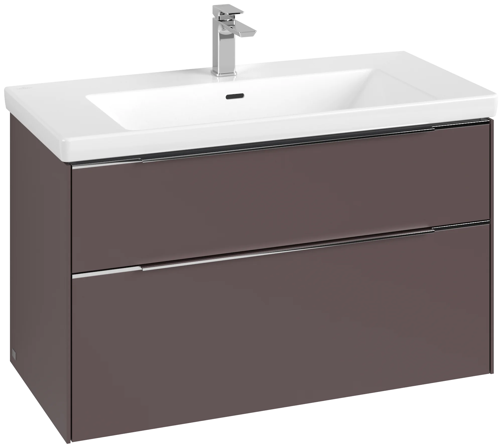 Villeroy & Boch Waschbeckenunterschrank Subway 3.0 C57000, Eckig Dark Berry, 973x576x462 mm, mit SoftClosing, 1 Waschbecken, Wandmontage