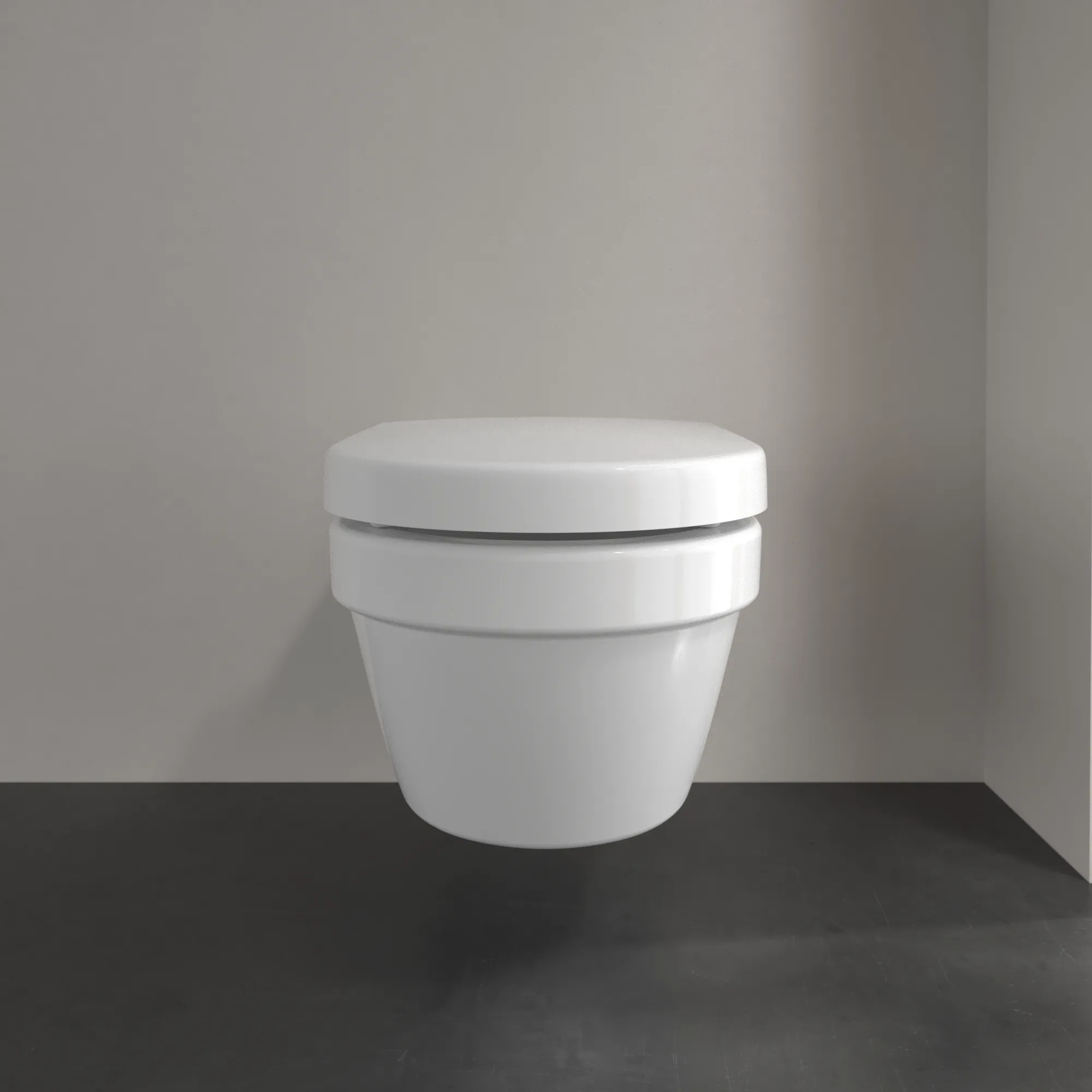 Wand-Tiefspül-WC Combi-Pack DirectFlush „ViCare“ mit Klappgriff „ViCare Design“ 37 × 32,5 × 70 cm ohne Spülrand