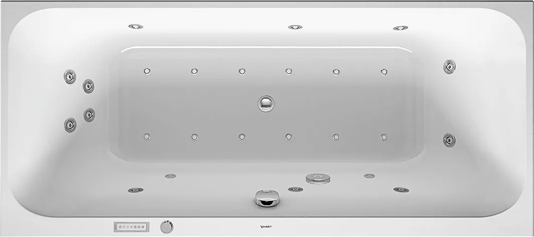 Duravit Whirlwanne „Happy D.2“ rechteck 1800 × 800 mm mit Combi-System E, in Weiß Größe: 180 × 80 cm / Rückenschräge: links und rechts / Whirlsystem: mit Combi-System E Duravit Whirlwanne „Happy D.2“ rechteck 1800 × 800 mm mit Combi-System E, in Weiß Größe: 180 × 80 cm / Rückenschräge: links und rechts / Whirlsystem: mit Combi-System E